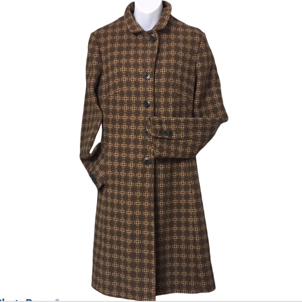 M0851 Wool Blend Tweeted Pleated Bottom Down Long Coat Sizes M - Picture 7 of 15